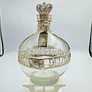 Vintage Empty Royale Deluxe Chambord Liqueur Decanter Bottle Crown